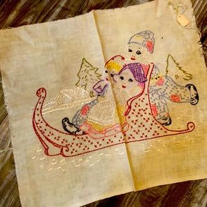 Vintage handmade winter scene